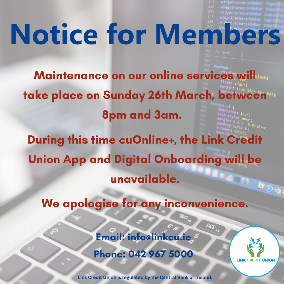 Maintenance on Online Services – Sunday 26th March