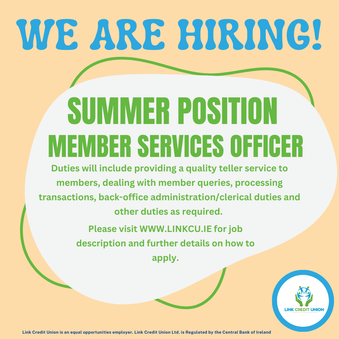 Summer Job Vacancy – Member Services Officer