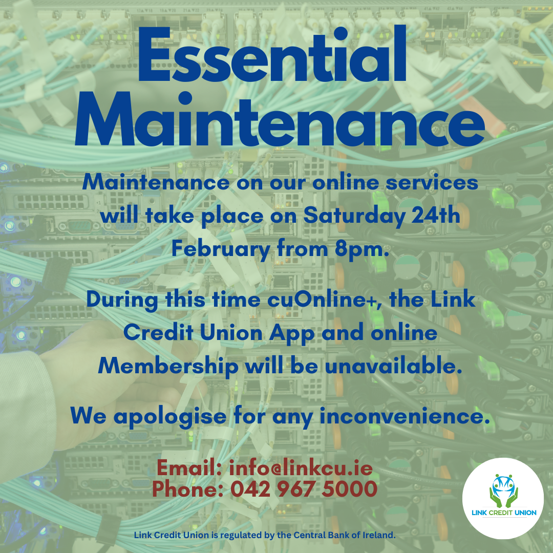 Maintenance on our online services – from 8pm on Saturday 24th February