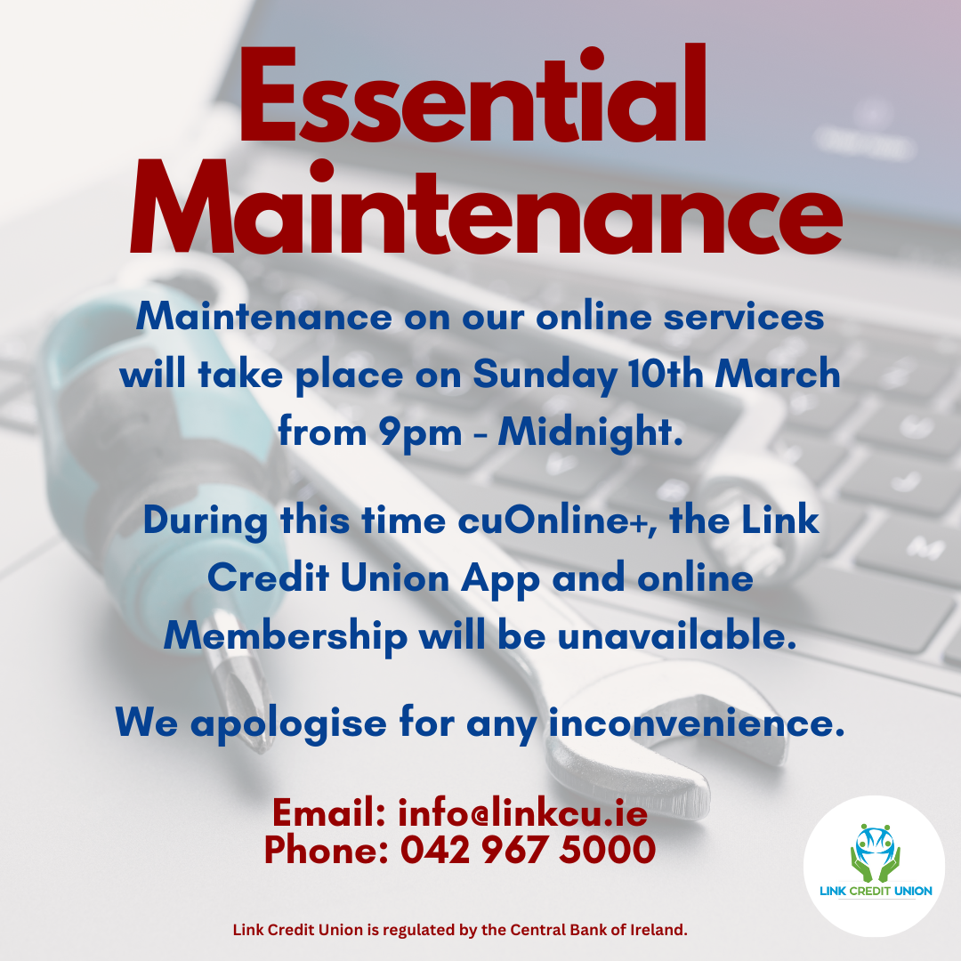 Maintenance on our online services – from 9pm on Sunday 10th March