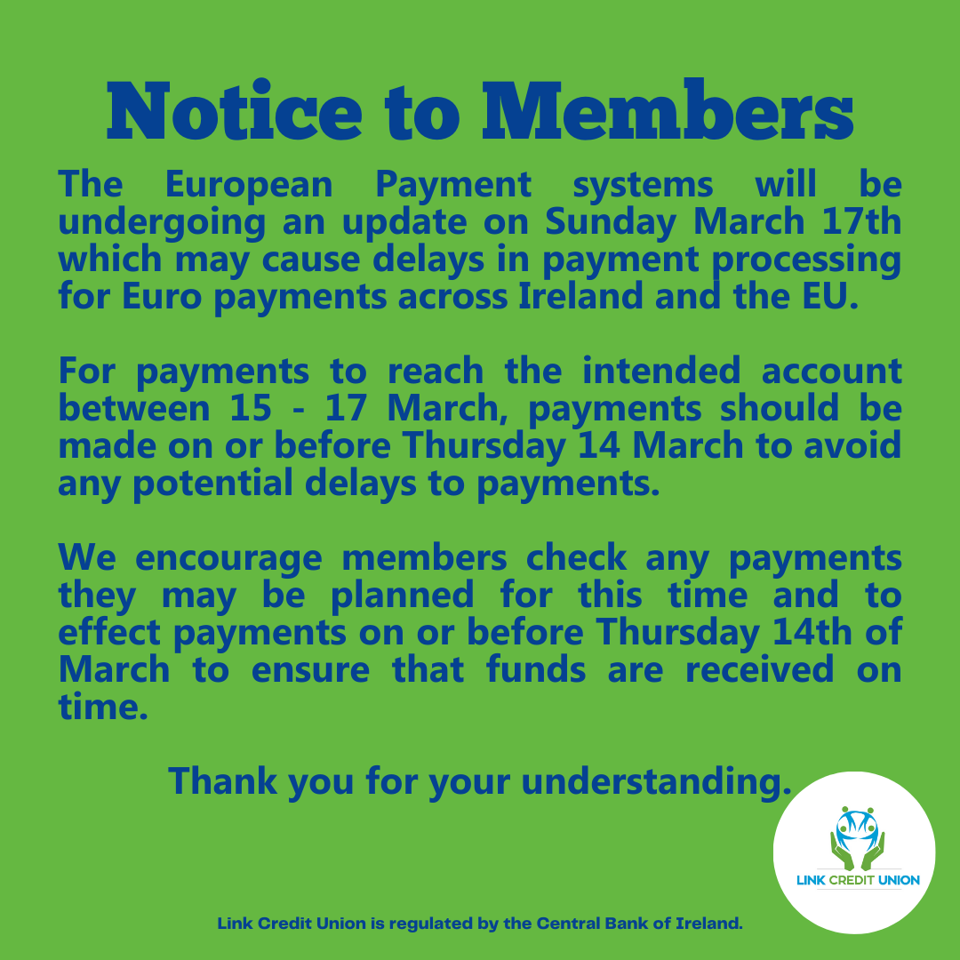 Possible delays in Payment Processing 15-17 March