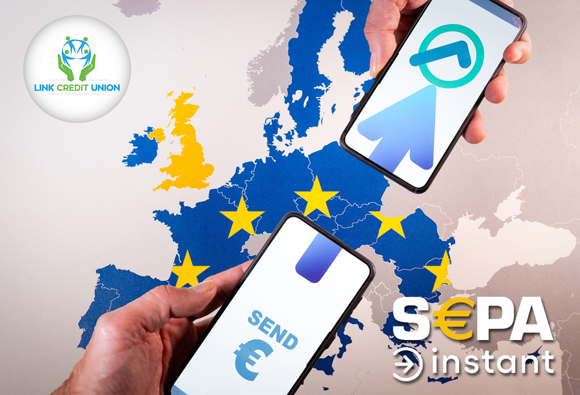 SEPA Instant payment image with 2 mobile phones